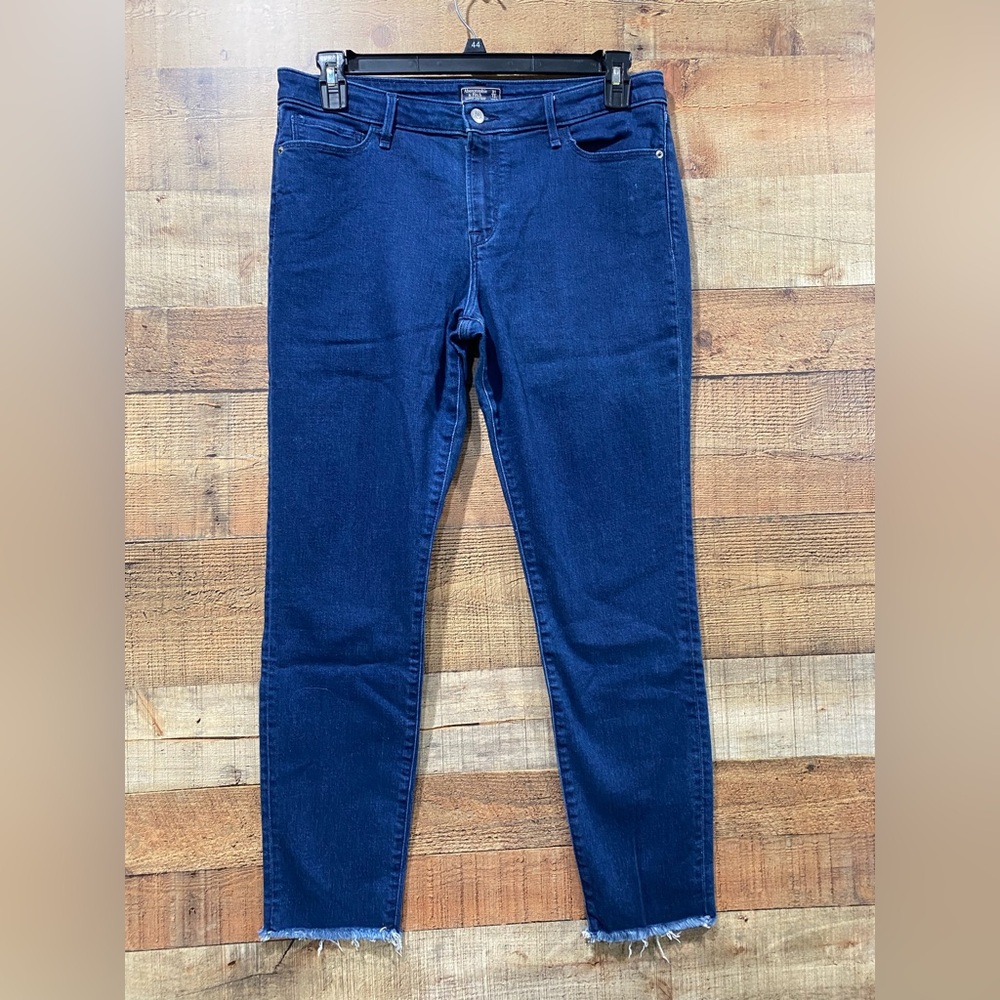 Abercrombie & Fitch Dark Blue Harper Low Rise Ankle Jeans Size 12